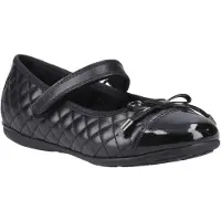 Hush puppies Lottie Leren Zwarte Ballerina's Voor Meisjes