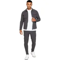 Enzo | Heren Cargo Shacket Trainingspak Set - Grijs