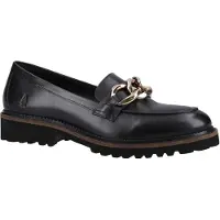 Hush puppies Gianna Leren Dames Zwarte Instappers