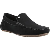 Hush puppies Ralph Suède Leren Mannelijke Zwarte Instappers