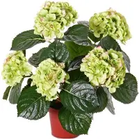 Top Art Topart kunstplant met bloemen - Hortensia - roze - H36 cm - Dia 10 cm - Bloemetjes - Hydrangea