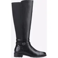 Hush puppies Vanessa Leren Dames Zwart High Heeled Kniehoge Laarzen