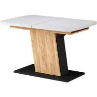 Vicco Eettafel Fenaro Wit/Goudkleurig Eiken 120-160 x 80 cm uitschuifbaar, Model 56601