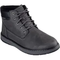 SKECHERS Veterlaarzen 'Relaxed Fit: Garlan - Deno' donkergrijs