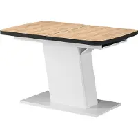 Vicco Eettafel Fenaro, Goudkleurig Eiken/Wit, 120-160 x 80 cm uitschuifbaar