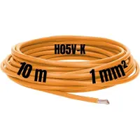 Kalitec 10 meter H05V-K 1 mm² oranje bedradingskabel I kernkabel flexibel I PVC enkeladerig I meeraderig 1mm2 I bedrading fijnaderig I enkele kabel I kabel massief I schakeldraad