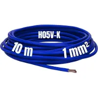 Kalitec 10 meter H05V-K 1 mm² ultramarijn blauwe bedradingskabel I kernkabel flexibel I PVC enkeladerig I meeraderig 1mm2 I bedrading fijnaderig I enkele kabel I kabel massief I schakeldraad