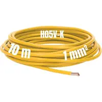 Kalitec 10 meter H05V-K 1 mm² gele bedradingskabel I kernkabel flexibel I PVC enkeladerig I meeraderig 1mm2 I bedrading fijnaderig I enkele kabel I kabel massief I schakeldraad