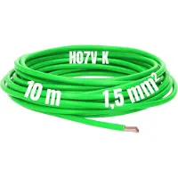 Kalitec 10 meter H07V-K 1,5 mm² groene bedradingskabel I kernkabel flexibel I PVC enkeladerig I meeraderig 1,5mm2 I bedrading fijnaderig I enkele kabel I kabel massief I schakeldraad