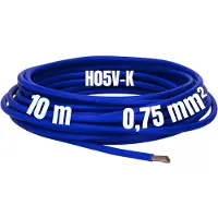 Kalitec 10 meter H05V-K 0,75 mm² ultramarijn blauwe bedradingskabel I kernkabel flexibel I PVC enkeladerig I meeraderig 0,75mm2 I bedrading fijnaderig I enkele kabel I kabel massief I schakeldraad