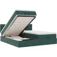 vidaXL Ottoman bed met matrassen 160x200cm fluweel donkergroen