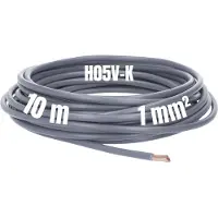 Kalitec 10 meter H05V-K 1 mm² grijze bedradingskabel I kernkabel flexibel I PVC enkeladerig I meeraderig 1mm2 I bedrading fijnaderig I enkele kabel I kabel massief I schakeldraad vlamvertragend