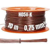 Kalitec 10 meter H05V-K (X05V-K) 0,75 mm² transparante bedradingskabel I-ader kabel flexibel PVC enkelader I meeraderig 0,75mm2 I bedrading fijnaderige enkele kabel I schakeldraad massief