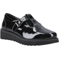 Hush puppies Florrie T-Bar Meisjes Zwart Leren Schoenen