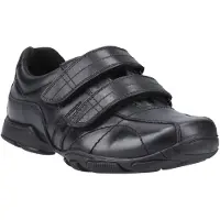 Hush puppies Vance Leer Jongens Zwarte Loafers