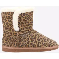 Hush puppies Ashleigh Dames Pantoffels Met Luipaardprint Van Imitatiebont