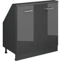 Vicco Rion Kast voor schuine wand – met 2 deuren Antraciet hoogglans/antraciet