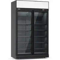 CombiSteel Koelkast - 1000L - Zwart - 0°C/+10°C - Geforceerd - 2 Draaideuren - Wielen - 1235x710x2092mm - Horeca Koelkast