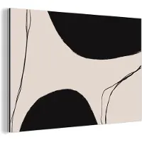 MuchoWow Wanddecoratie Metaal - Aluminium Schilderij Industrieel - Pastel - Zwart - Minimalisme - 60x40 cm - Dibond - Foto op aluminium - Industriële muurdecoratie - Voor de woonkamer/slaapkamer