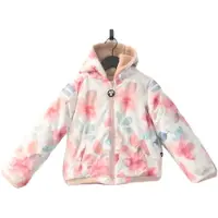 Ducksday - jas - Omkeerbaar - Kinderen - Meisje - Waterdicht - Sherpa fleece - Winddicht - Bliss - Roze - Lichtbruin - maat 158/164 - 14 jaar