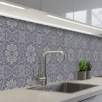 KitchenYeah Keuken achterwand 500x60 cm - Spatscherm zelfklevend Mandala - Bloemen - Vintage - Patronen - Muurbeschermer - Spatwand fornuis