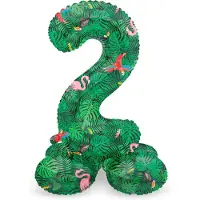 Folat - Staande folieballon Cijfer 2 Jungle Vibe - 72 cm