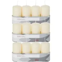Trend Candles 12x Cremewitte cilinderkaarsen/stompkaarsen 5 x 10 cm 18 branduren - Geurloze kaarsen - Woondecoraties
