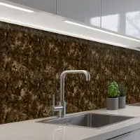 KitchenYeah Keuken achterwand 500x80 cm - Spatscherm zelfklevend Donker - Graniet print - Bruin - Muurbeschermer - Spatwand fornuis