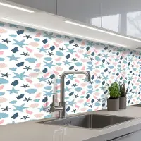 KitchenYeah Keuken achterwand 150x80 cm - Spatscherm zelfklevend Klein - Oceaan - Rif - Multi - Muurbeschermer - Spatwand fornuis