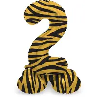 Folat - Staande folieballon Cijfer 2 Tiger Chic - 72 cm