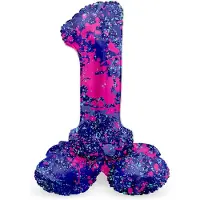 Folat - Staande folieballon Cijfer 1 Paint Splash - 72 cm