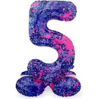 Folat - Staande folieballon Cijfer 5 Paint Splash - 72 cm