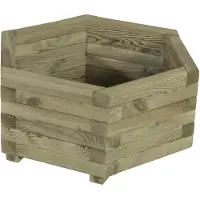 Intergard Houten bloembak plantenbak grenen zeskant 55x35x47cm