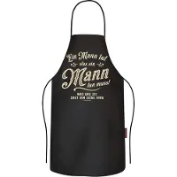 Rahmenlos Barbecue schort Kookschort Keukenschort als cadeau voor mannen: Een man doet wat hij moet doen - puur katoen