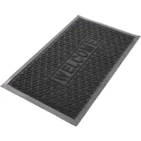 Kadax Deurmat, Entreemat van robuust polyester met rubberen zijde, resistente vuilvangmat in 6 verschillende patronen naar keuze, deurmat, rechthoekig, 75 x 45 cm, antraciet