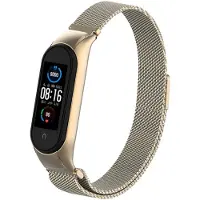 Strap-it Milanees Smartwatch bandje - Geschikt voor Xiaomi Mi Band 5 / 6 Milanese band - retro goud - Horlogeband / Polsband / Armband