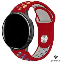 Strap-it Siliconen sport bandje - geschikt voor Garmin Vivoactive 4 45mm / Garmin Venu 2 - rood/kleurrijk