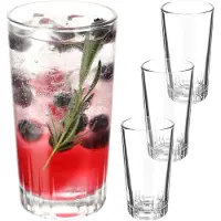 Kadax Leni Drinkglazen, set van 4 stuks, whiskyglazen, glazen set, robuuste waterglazen, sapglazen, universele glazen, kristalglas, glazen voor water, drink, party (344 ml, 4 stuks)