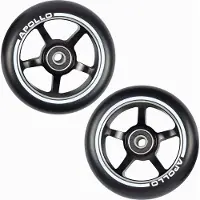 Apollo Stunt Scooter Wielenset Zwart - ALU Kern - 100 mm van