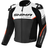 SHIMA Bandit 2.0 Perforated Wit Zwart Rood Leren Motorjas Maat 52