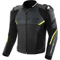 SHIMA Bandit 2.0 Perforated Zwart Geel Leren Motorjas Maat 48
