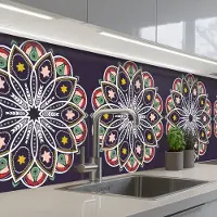 KitchenYeah Keuken achterwand 250x60 cm - Spatscherm zelfklevend Mandala - Ster - Design - Muurbeschermer - Spatwand fornuis