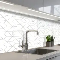KitchenYeah Keuken achterwand 150x60 cm - Spatscherm zelfklevend Geometrie - Lijn - Patroon - Muurbeschermer - Spatwand fornuis