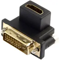 Coretek DVI-D Dual Link (m) - HDMI (v) adapter / haaks naar beneden