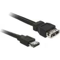 DeLOCK Power over eSATA (eSATAp) naar eSATA, eSATAp en USB-A kabel - SATA300 - 3 Gbit/s / zwart - 1 meter