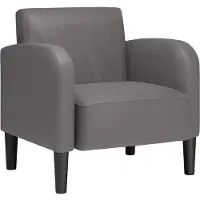 vidaXL Fauteuil met armleuningen 54 cm kunstleer grijs