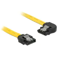 DeLOCK SATA-3 kabel: 70cm, metalen clip, geel
