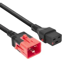 ACT Dual IEC Lock C19 - C20 stroomkabel voor UPS/PDU | 3x 1,50mm | zwart | 1 meter