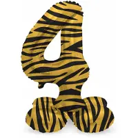 Folat - Staande folieballon Cijfer 4 Tiger Chic - 72 cm