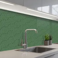 KitchenYeah Keuken achterwand 400x60 cm - Spatscherm zelfklevend Groen - Strepen - Patroon - Muurbeschermer - Spatwand fornuis